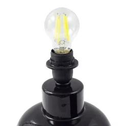 Lindby tafellamp Arved, zwart, textiel, keramiek, 46 cm