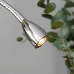 Lindby tafellamp Benjiro, wit, textiel, leeslamp, 52cm