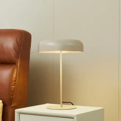 Lindby tafellamp Edion, beige, metaal, 45 cm