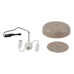 Lindby tafellamp Edion, beige, metaal, 45 cm