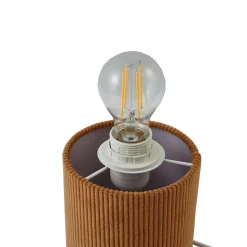 Lindby tafellamp Jone, lichtbruin, textiel, 30 cm hoog, E27