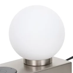 Lindby tafellamp Junis, nikkel, oplaadfunctie