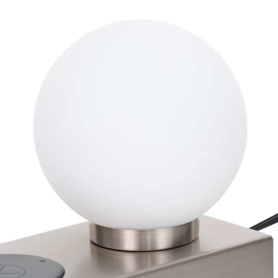 Lindby tafellamp Junis, nikkel, oplaadfunctie