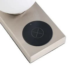 Lindby tafellamp Junis, nikkel, oplaadfunctie