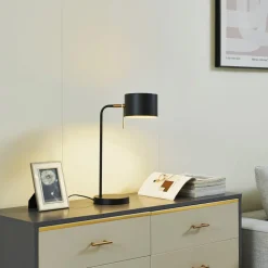 Lindby tafellamp Kaida, zwart, metaal