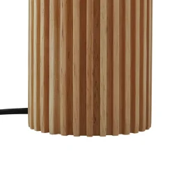 Lindby tafellamp Kimiko, hoogte 38 cm, hout, textiel