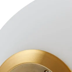 Lindby tafellamp Kirstan, beige, wit, glas, steen, 33 cm