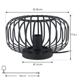 Lindby tafellamp Krish in kooilook, zwart