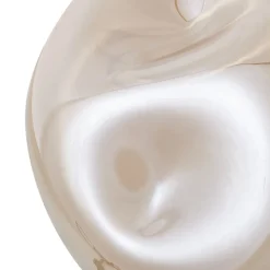 Lindby tafellamp Lelia, amber, glas, metaal, Ø 35 cm