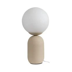 Lindby tafellamp Lennes, beige, glas, Ø 20 cm