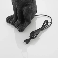 Lindby tafellamp Lorentina, 56 cm, konijn, zwart, textiel