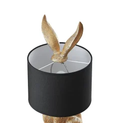 Lindby tafellamp Lorentina, hoogte 57 cm, konijn, goud, textiel