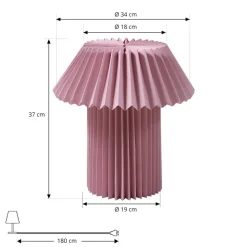 Lindby tafellamp Magali, roze, papier, Ø 34 cm, E14