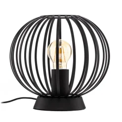 Lindby tafellamp Maivi, zwart, 25 cm, ijzer, kooi