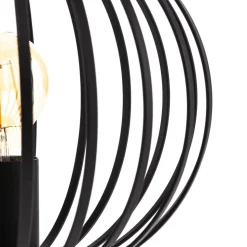 Lindby tafellamp Maivi, zwart, 25 cm, ijzer, kooi