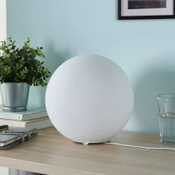 Lindby tafellamp Marike, wit, glas, bol, Ø 25 cm, E27