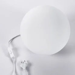 Lindby tafellamp Marike, wit, glas, bol, Ø 25 cm, E27