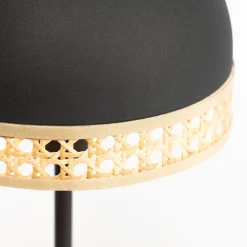 Lindby tafellamp met rotan, zwart