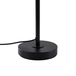 Lindby tafellamp Nerys, zwart, bamboe, Ø 28 cm