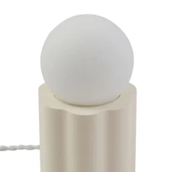 Lindby tafellamp Nielson, beige, kap hoogte 8,5 cm, gips