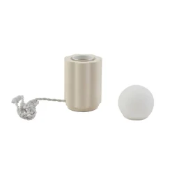 Lindby tafellamp Nielson, beige, kap hoogte 8,5 cm, gips