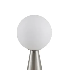 Lindby tafellamp Noana, mat nikkel, opaalglas/marmer