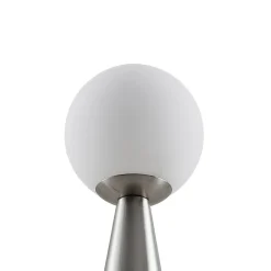 Lindby tafellamp Noana, mat nikkel, opaalglas/marmer