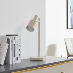 Lindby tafellamp Ovelia, beige, metaal, E27