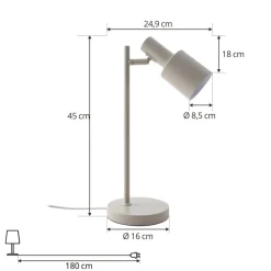 Lindby tafellamp Ovelia, beige, metaal, E27