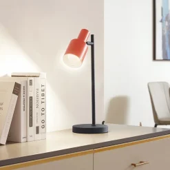 Lindby tafellamp Ovelia, oranje/zwart, metaal, E27