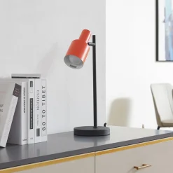 Lindby tafellamp Ovelia, oranje/zwart, metaal, E27