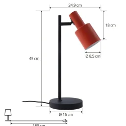 Lindby tafellamp Ovelia, oranje/zwart, metaal, E27