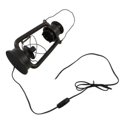 Lindby tafellamp Raisa, roestkleurig, metaal, lantaarn, E14