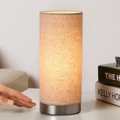 Lindby tafellamp Ronja, hoogte 26 cm, crèmekleurig, textiel