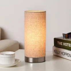 Lindby tafellamp Ronja, hoogte 26 cm, crèmekleurig, textiel