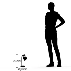 Lindby tafellamp Rubinjo, 37cm, zwart, hout, metaal, GU10