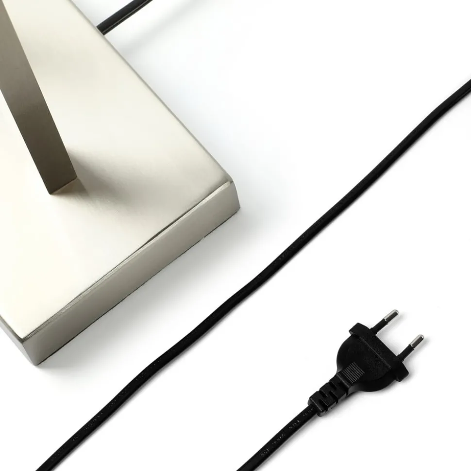 Lindby tafellamp Sigurd, wit, stof, hoogte 54cm, E27