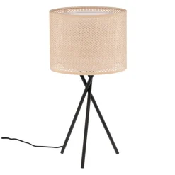 Lindby tafellamp Soula, Ø 26 cm, beige, kunststof, E27