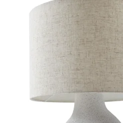 Lindby tafellamp Thalassia, wit, Ø 30 cm, keramiek