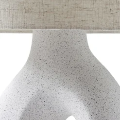 Lindby tafellamp Thalassia, wit, Ø 30 cm, keramiek