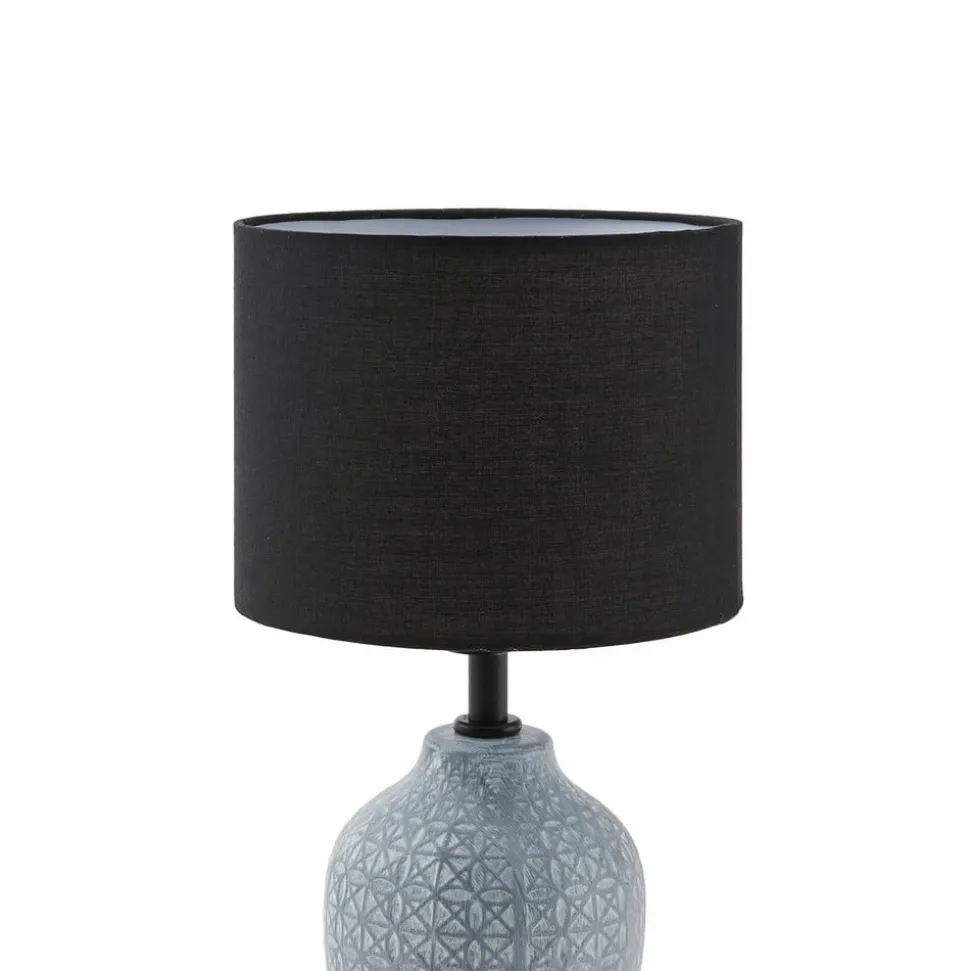 Lindby tafellamp Thalassia, grijs/zwart, Ø 20cm, keramiek