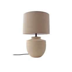 Lindby tafellamp Thalassia, beige, Ø 30 cm, keramiek