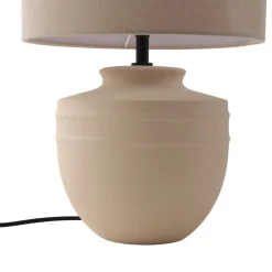 Lindby tafellamp Thalassia, beige, Ø 30 cm, keramiek