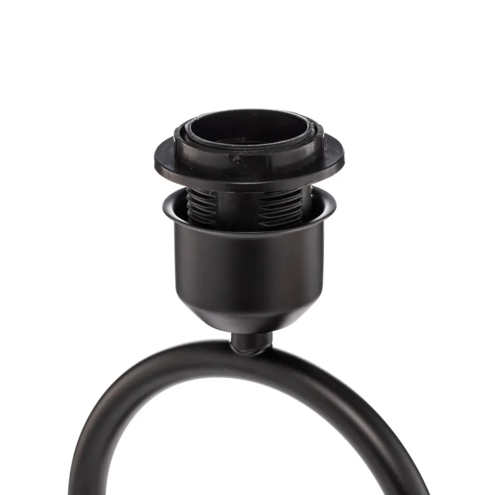 Lindby tafellamp Yaelle, 50 cm hoog, rotan, zwart, E27