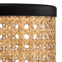 Lindby tafellamp Yaelle, 30 cm hoog, rotan, zwart, E27