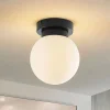 Lindby Tavino plafondlamp, bolvormige kap, zwart