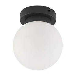 Lindby Tavino plafondlamp, bolvormige kap, zwart