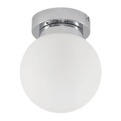 Lindby Tavino plafondlamp, bolvormige kap, chroom