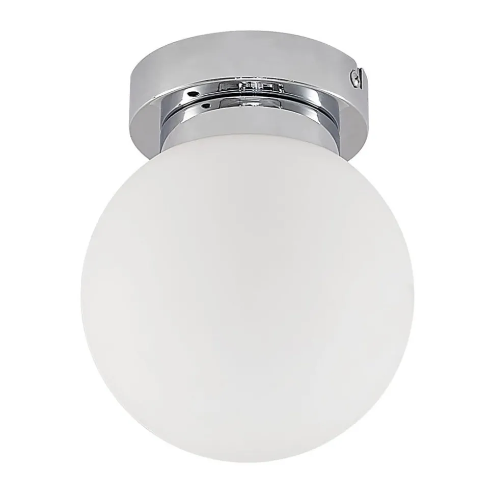 Lindby Tavino plafondlamp, bolvormige kap, chroom