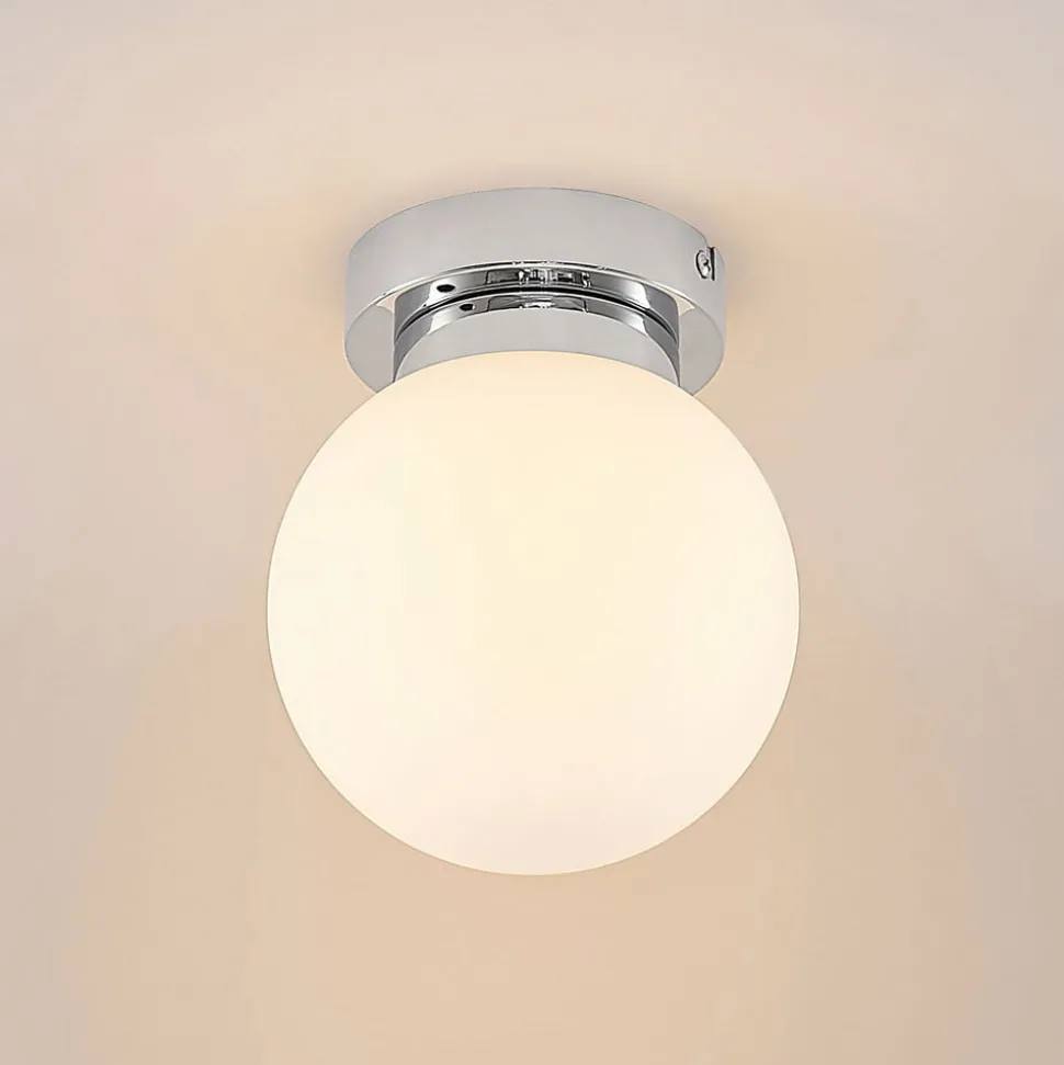 Lindby Tavino plafondlamp, bolvormige kap, chroom
